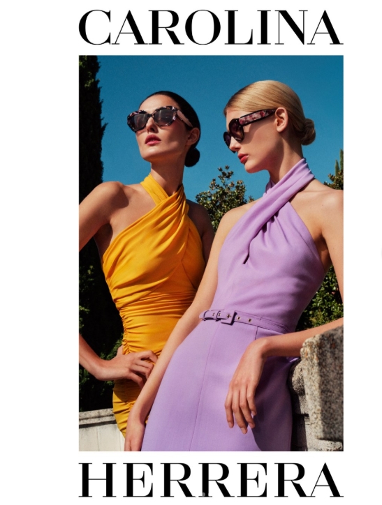 Campanha Carolina Herrera — duas modelos com óculos de sol