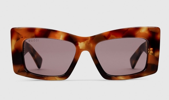 Óculos de sol Gucci em padrão tartaruga